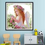 Little angel cross stitch cute wing girl - Image 2