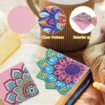 8 PCs PU Leather Handmade Stick-on Crystals Mandala Cornerite Bookmark - Image 5
