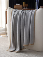 Gray Knitted Chenille Wool Cover Blanket - Image 7