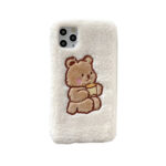 Mobile phone shell cute cartoon bear lamb wool velvet embroidery - Image 6