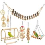 Parrot Bite Toy Small And Medium Bird Log Swing Ring Bell String - Image 2