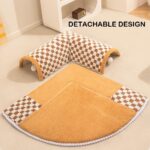 2 In 1 Dog Cat Bed Tunnel Cute Fan Shaped Pet Bed Funny Plush Plaid - Image 7