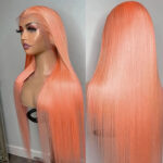 Light Orange Long Straight Hair 134 Front Lace Chemical Fiber High-temperature Fiber Wig Head Cover - Image 6