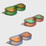 Large Capacity Anti-overturning Cool Color Double Bowl - Image 2