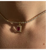 Square Gem Unique Rhinestone Necklace Female Light Luxury Niche Sweet Clavicle Chain - Image 6