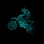 New style motorcycle 3D lamp seven color visual stereoscopic lamp LED gradual change touch remote control visual lamp 3D desk lamp - Image 2