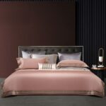 Light Luxury Solid 140 Thread Count Embroidery Solid Four Piece Bedding Set - Image 6
