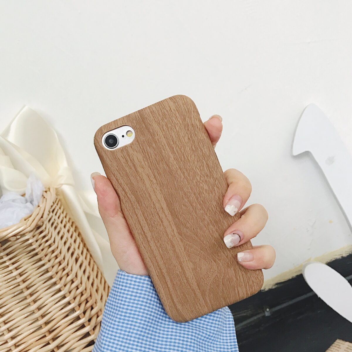 Wooden handset case with ultra-thin wood-grain soft leather cover and wood-grain handset cover - Image 6