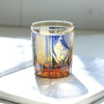 Handmade Carved Peacock Crystal Glass Whiskey Shot Glass - Image 2