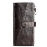 Black Angel Factory Supply Fashion Splicing Long Leather Men's Wallet - Image 2