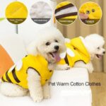 Warmly Dog Coat Cute Bees Pets Costume Outfit Winter Dogs Clothes For Cold Weather Small Medium Large Dogs Jacket - Image 2