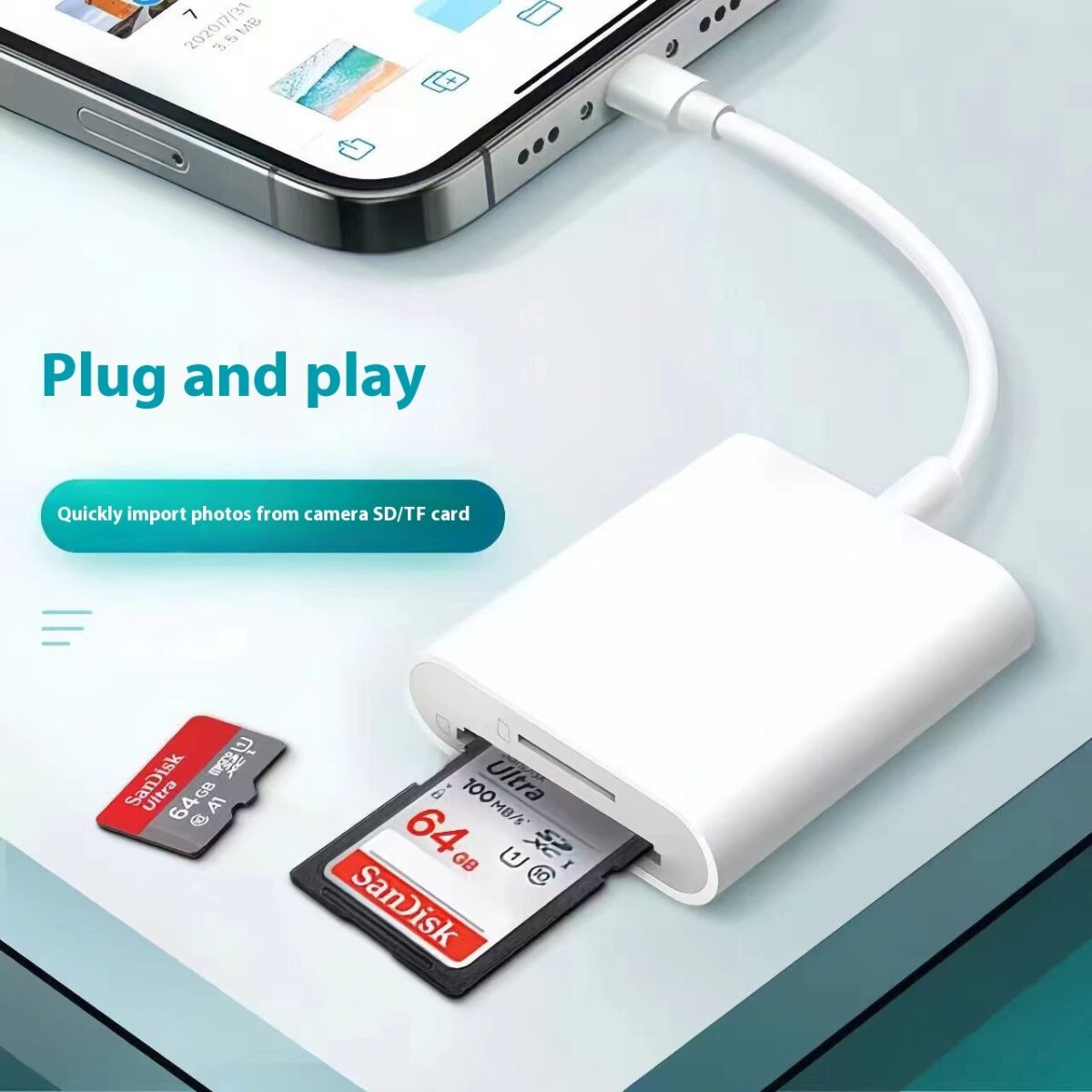 Mobile Phone Applicable Camera Card Reader Adapter OTG Data Cable - Image 1
