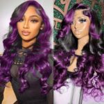 Gradient Purple Headgear Front Lace Real Human Hair - Image 2