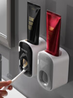 Wall Mounted Automatic Toothpaste Holder Bathroom Accessories Set Dispenser - Image 4