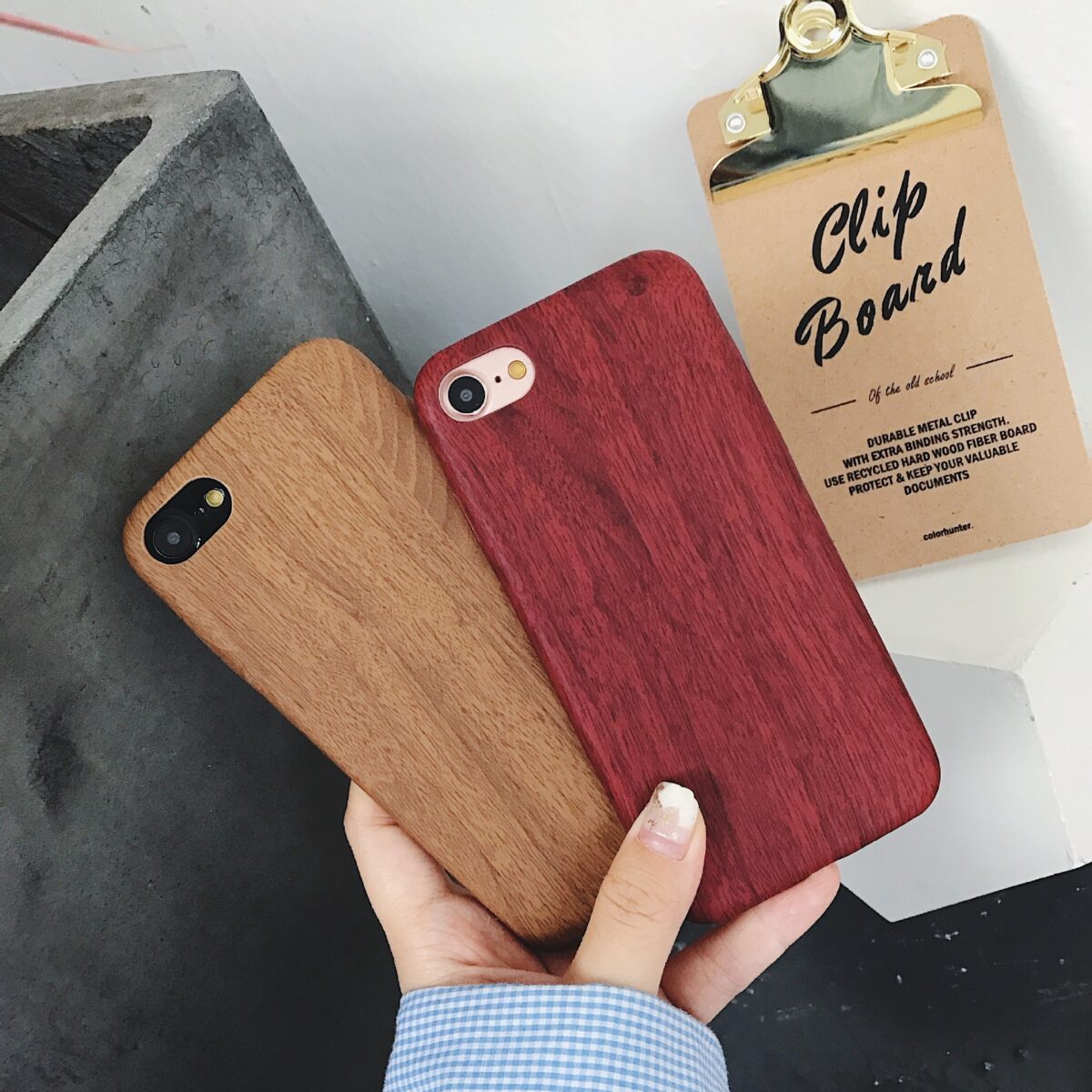 Wooden handset case with ultra-thin wood-grain soft leather cover and wood-grain handset cover - Image 3