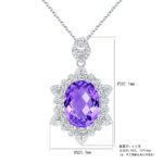 Geometric Denier Amethyst Pendant Sterling Silver Natural Gemstone Clavicle Chain Temperament Necklace - Image 4