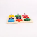 Parrot Training Toy 9 Color Wooden Blocks - Image 2