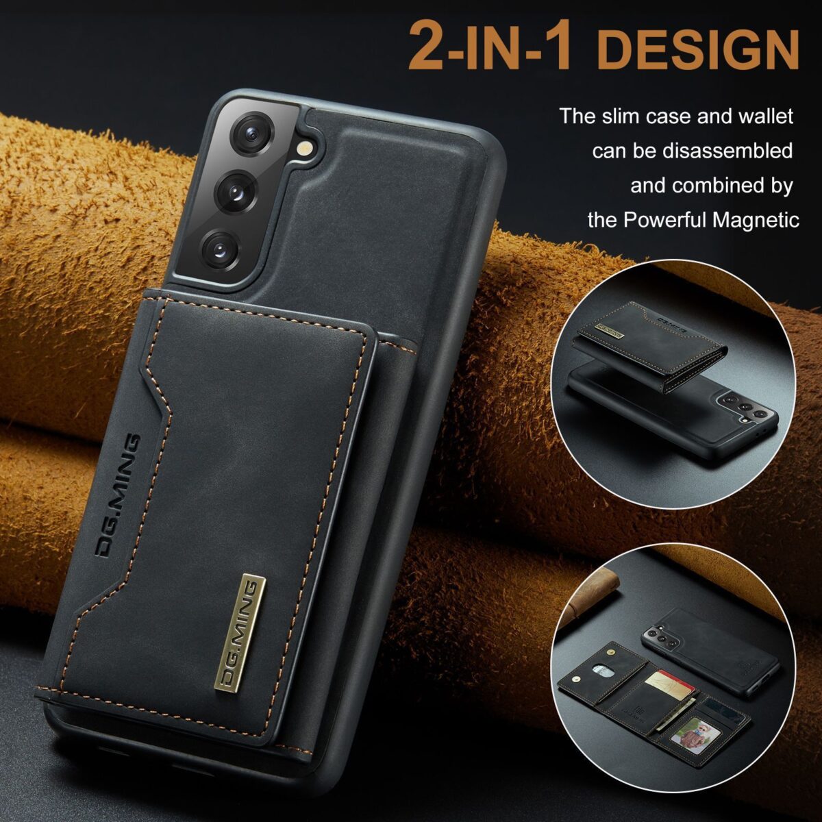Simple Solid Color Magnetic Card Case - Image 1