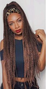 European And American Ice Silk Hair With Turban Wig Three-strand Braid Brazilian Hook Stretch Net - Image 2