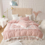 Lace Bed Skirt Quilt Cover Girl Heart Household Bedding Korean Princess Style Four-piece Quilt Cover - Image 5