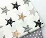 Cotton Printing Black Gray Five-pointed Star Dot Cloth Group Cotton Material - Image 5