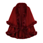 Autumn And Winter Rabbit Fur Collar Double Layer Artificial Cashmere Cape And Shawl - Image 5