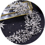 Bridal Wedding Headdress Lengthened Rhinestone Alloy Flower Headband Wedding Accessories - Image 5