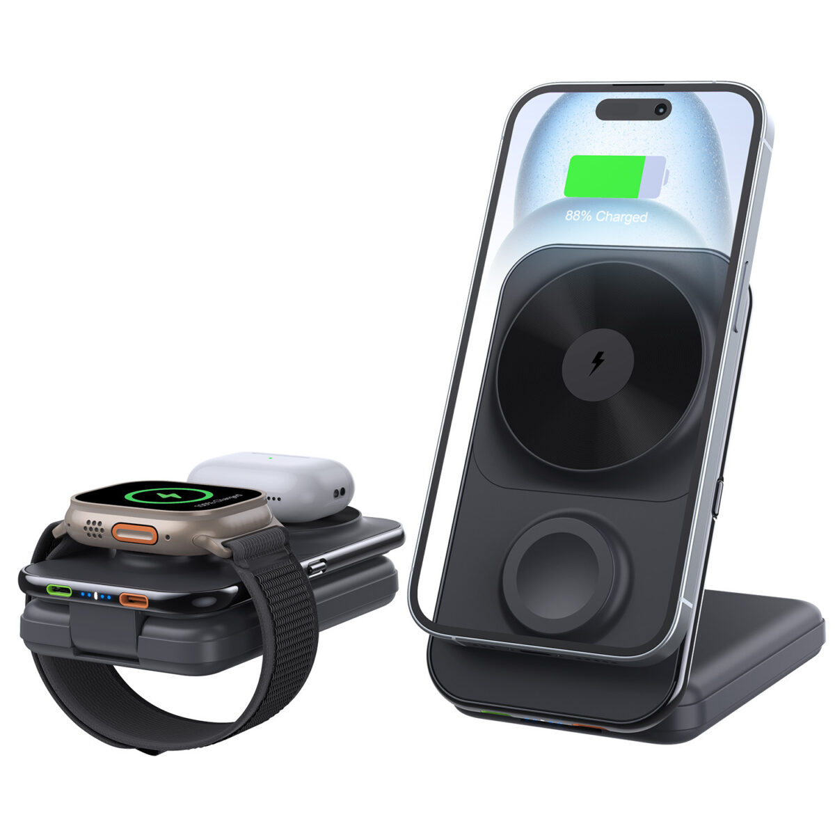 Folding With Cable 8000mAh Wireless Magnetic Power Bank - Image 5
