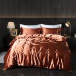 Solid Color Double-sided Silk Four-piece Set Silkworm Silk Satin Bed Sheet Quilt Cover - Image 7