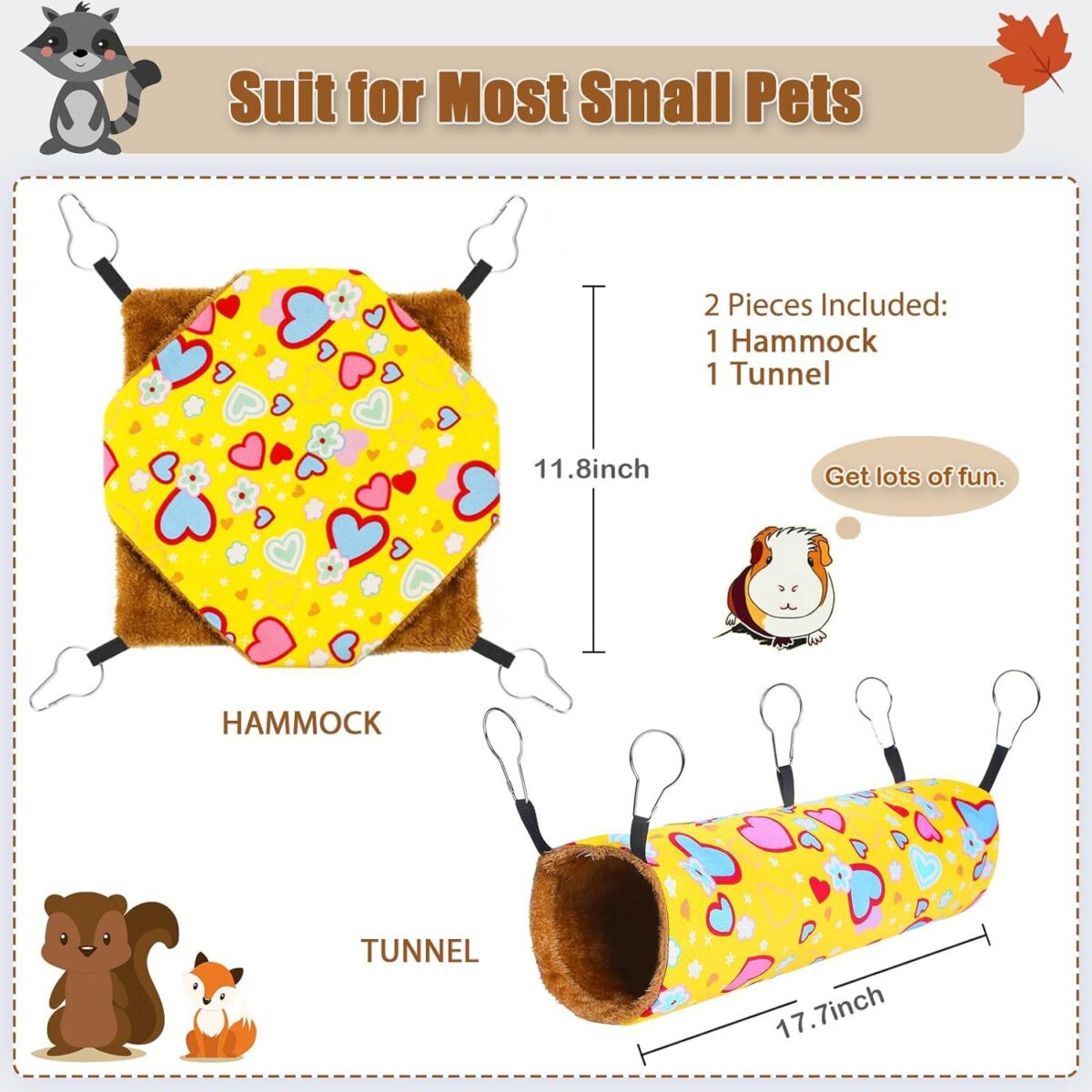 Ferret Small Pet Hammock Set Hanging Hammock And Tubular Tunnel - Image 5