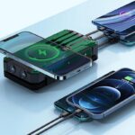 With Four-wire Large Solar Charging Unit Folding Wireless Charger Power Bank - Image 2