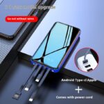 Mini With Cable Power Bank 20000 MA Fast Charge Large Capacity