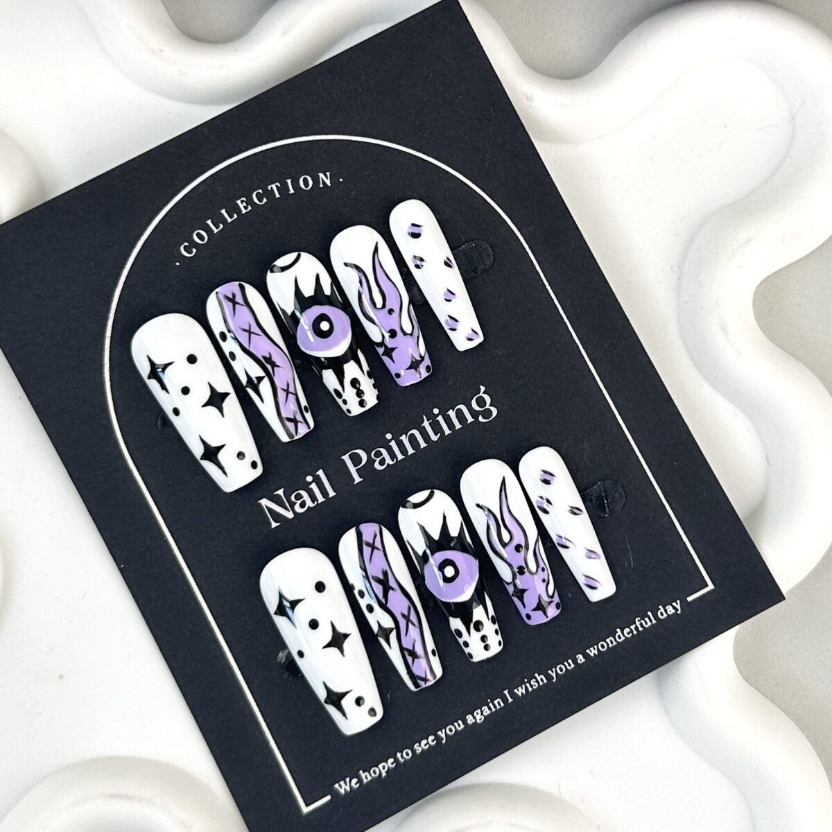 Mid-length Hand-painted Cartoon Hand-worn Fake Nails - Image 2