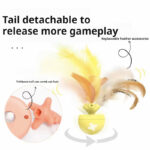 Pet Cat Toy Fish Bone Rolling Ball USB Electric Cat Teasing Ball For Fun And Relaxation, Cat Teasing Stick Can Replace Feathers - Image 2