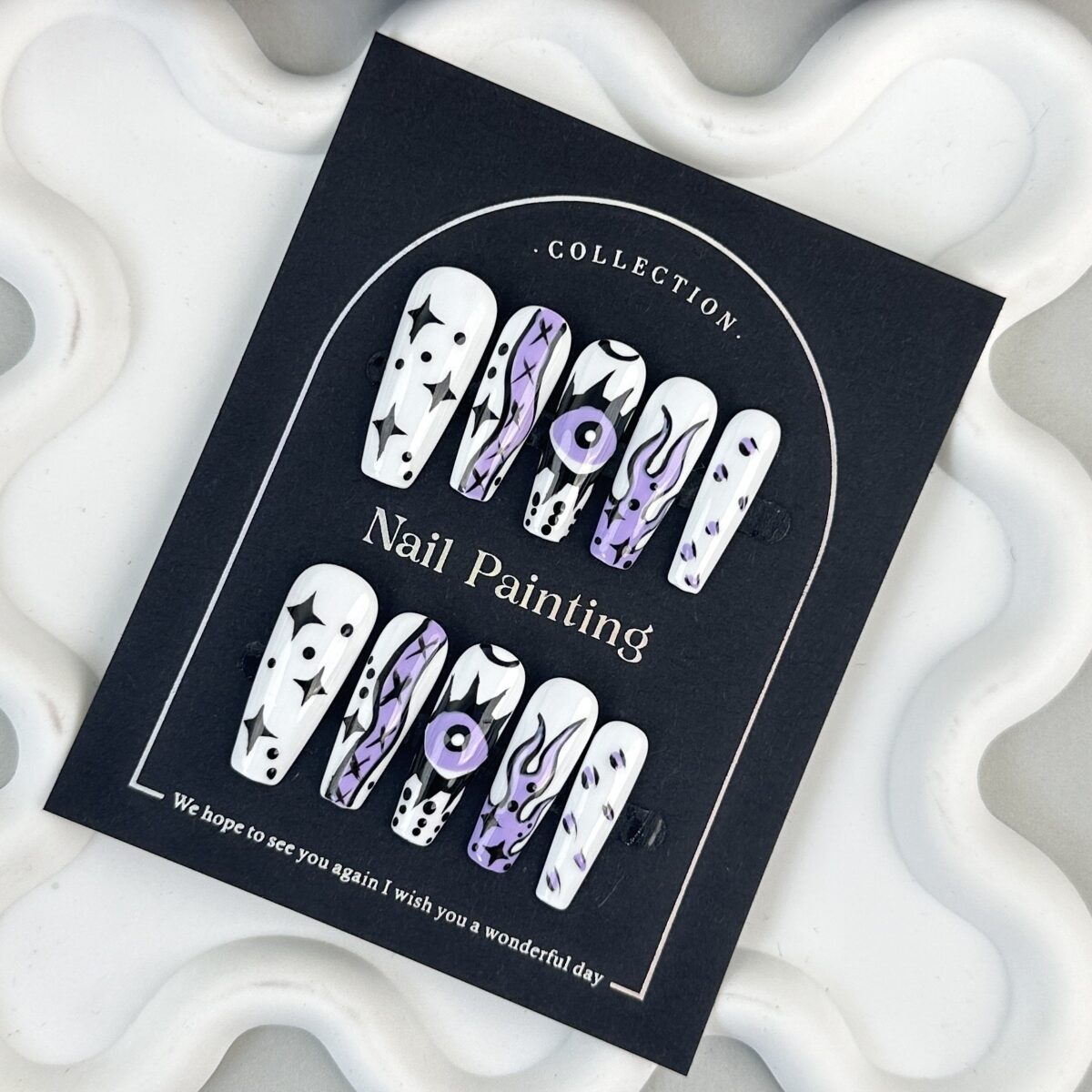 Mid-length Hand-painted Cartoon Hand-worn Fake Nails - Image 1