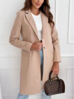 Simplicity Mid-length Button Woolen Coat Outerwear - Image 5