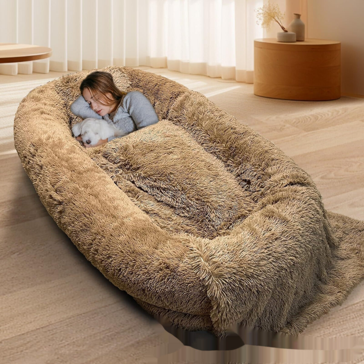 Queen Bed Pet Plush Sofa For Owner And Dog - Image 7