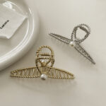 Metal Twist Cross Pearl Hairpin Fashion - Image 6