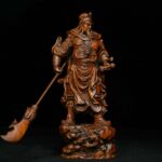 Gongwu God Of Wealth Statue Boxwood Carving Guan Erye Antique Figure Ornaments - Image 4