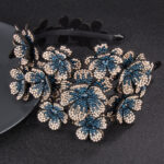Flower Wide Edge Rhinestone Big Headband High-grade Diamond-studded Color Non-slip Hair - Image 4