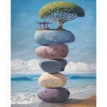 Digital Painting Stone Mountain Modern Home Decoration - Image 4