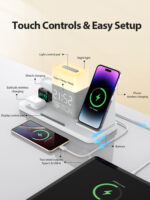 6-in-1 Wireless Charging Set Touch Night Light Mobile Phone Bluetooth Synchronization Time - Image 10