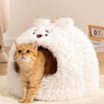 Pet Cat Litter Semi-enclosed Cat Litter Kennel Winter Warm Yurt Cat Tent Nest - Image 4