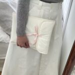 Women's Ballet Style Bow Quilted Computer Bag - Image 4