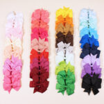 20 60pcs 3 Inches Boutique Grosgrain Ribbon Pinwheel Hair Bows For Baby Girls, Toddler Bows Hair Clip Birthday Gifts In Pair - Image 5