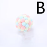 Cat Toy Colorful Plush Ball, Sounding Multi-color Rainbow Ball - Image 3