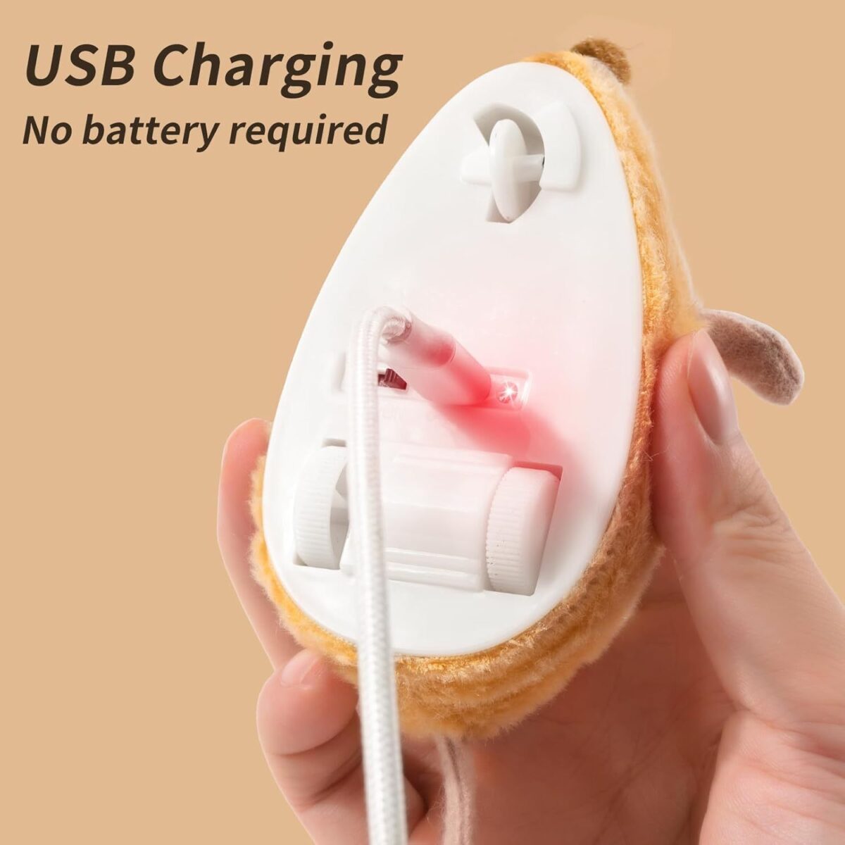 Interactive Cat Toys Mouse For Indoor Cats Rechargeable LED Cat Mouse Toy Feather Bell Tail Lifelike Electric Automatic Moving Mouse Cat Toy For All Breeds Cat Boredom Exercise - Image 4