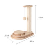 Sisal Toy Self-healing Grab Column Solid Wood Three-layer Turntable - Image 2