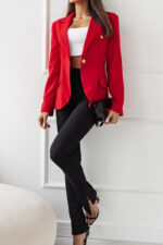 Double Breasted Solid Color Suit Small Coat For Women - Image 10