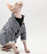 Pure Cotton Knitted Soft Fabric Hairless Cat Sweater - Image 9
